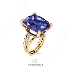Bague Bellecour : tanzanite et diamants