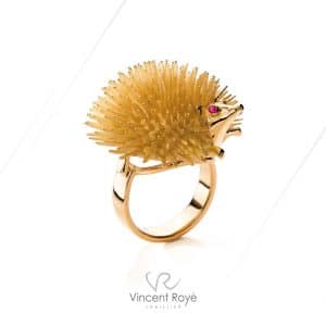 Bague Hérisson or jaune